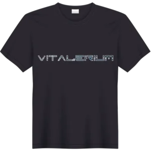 Vitalerium Merch black t-shirt featuring the iconic logo or design from the Vitalerium series.